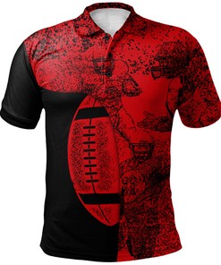 Add Some Street Style to Your Look with the NCAA Utah Utes Red and Black Graffiti Spray Polo Shirt with Breathable