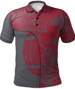 Add Some Street Style to Your Look with the NCAA Washington State Cougars Red and Grey Graffiti Spray Polo Shirt