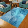 Add Style to your Home with a Personalized 70s Abstract Blue Ocean Area Rug for Living Room