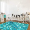 Add a Gradual Water Ripple Effect to your Living Room with a Customizable Blue Carpet Rug