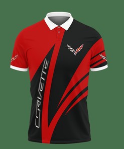 Add a Pop of Color to Your Outfit with Our Red 3D Printed Corvette Polo Lph-Nh Polo Shirt