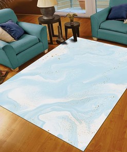 Add a Pop of Gold to your Living Room with a 70s Abstract Sky Clouds Area Rug