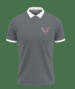 Add a Sleek and Elegant Touch with Our Grey Chevrolet Corvette NCT-NH Polo Shirt Ver 2 Made from Breathable Fabric