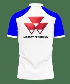 Add a pop of color to your workwear with this Blue 3D Printed Massey Ferguson Nct-Hl Polo Shirt