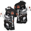 Add a touch of spooky flair to your game day apparel Cincinnati Bengals Jack Skellington and Zero Polo Shirt