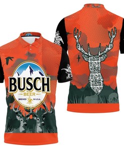 Add another Busch Beer Logo and Deer Head for Fans 58866 3d Jersey All Over Print Polo Shirt