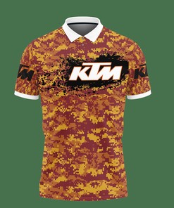 Add some color to your collection with this Orange 3D Printed Ktm Racing Nct-Ht Polo Shirt Ver 1