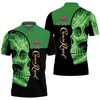 Add some color to your wardrobe with Sugar Skull Crown Royal Green Flower Pattern 3D All Over Print Polo Shirt