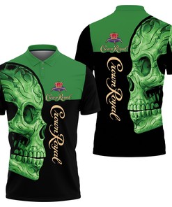 Add some color to your wardrobe with Sugar Skull Crown Royal Green Flower Pattern 3D All Over Print Polo Shirt