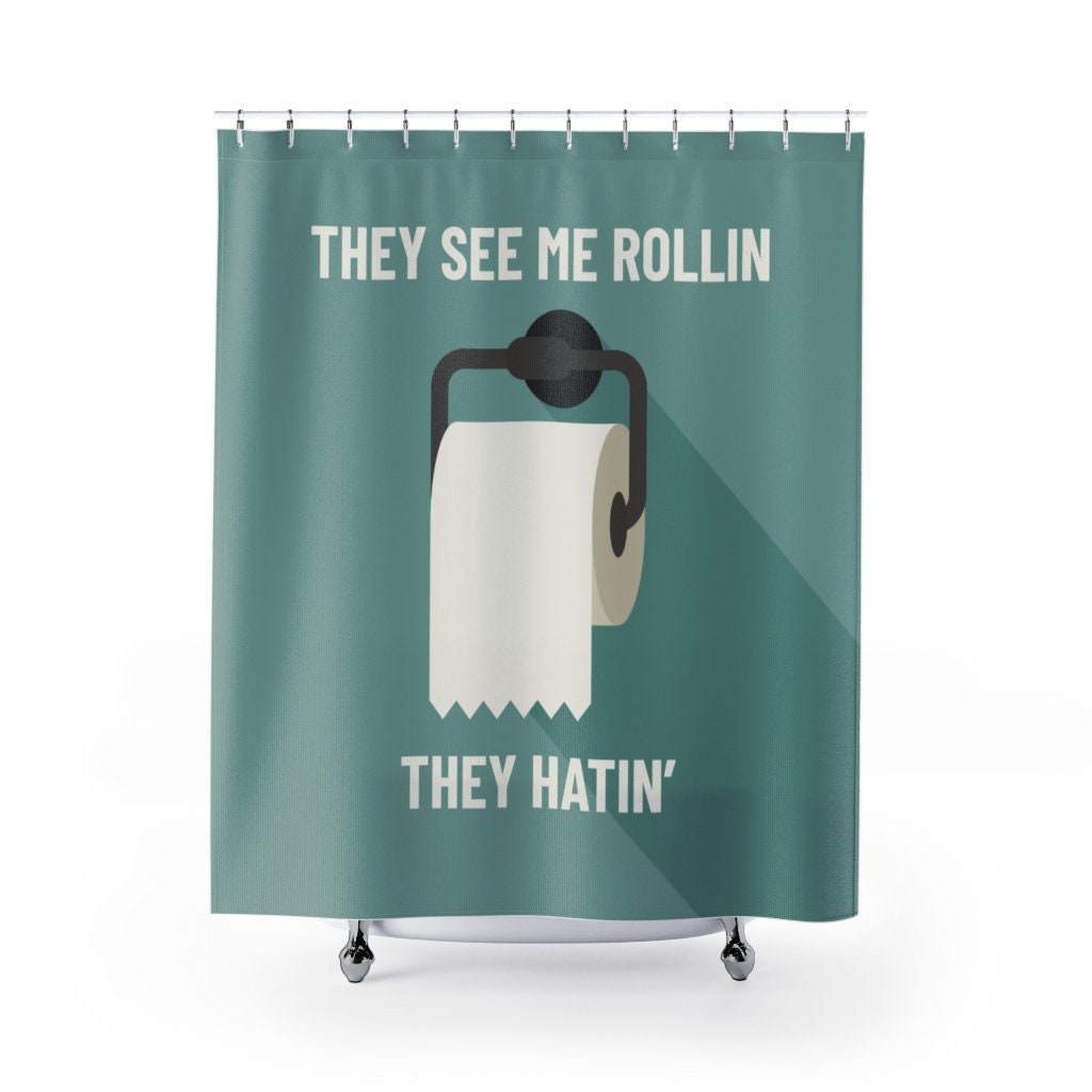 Add some humor to your bathroom with this Toilet Paper Adult Humor Shower Curtain