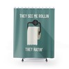 Add some humor to your bathroom with this Toilet Paper Adult Humor Shower Curtain