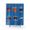 Add some humor to your children's bathroom with this Blue Kids Monster Mouths Shower Curtain