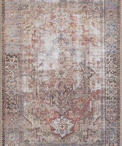 Adiva Rugs Multi/Red Area Rug - Machine Washable and Non-Slip with Vortex Rugs for Living Room