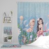 Adorable Mermaid Shower Curtain Optional Bath Mat | kids bathroom shower curtain