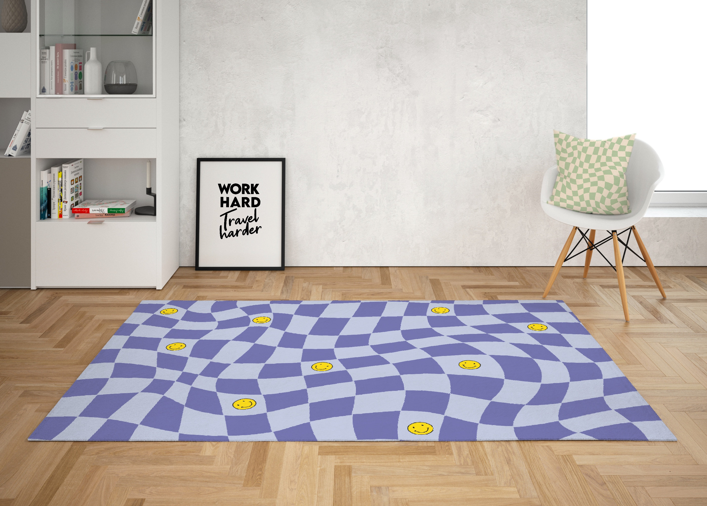 Aesthetic 70s Style Personalized Retro Rug with Non-Slip Floor Mat for Living Room or Kids Room - Image 2