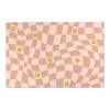 Aesthetic Retro Checkered Pattern and Smiley Face Design for Soft and Comfortable Rug