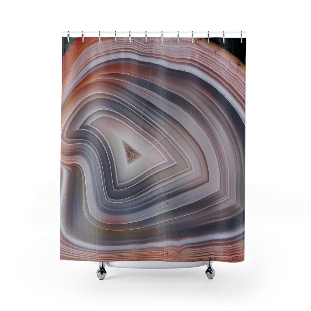 Agate Slice Shower Curtain - Perfect for 71 x 71 inch Design, College Dorm Decor & Bathroom Accessories