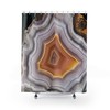 Agate Slice Shower Curtain for College Dorm & Bathroom Decor - 71 x 71 inch Design & Bath Accessories Included