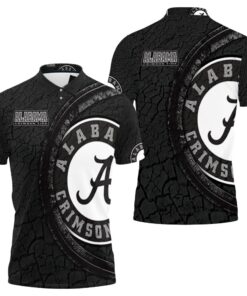 Alabama Crimson Tide Football Earth Pattern Logo 3D Allover Print Polo Shirt for Fans
