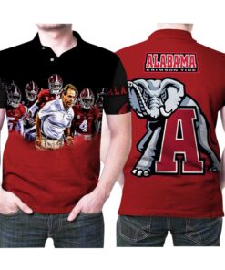 Alabama Crimson Tide Football Greats 3D Allover Print Polo Shirt for Fans and Gift