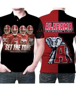 Alabama Crimson Tide Football Players Minkah Fitzpatrick, Calvin Ridley, Ross Pierschbacher 3D Allover Print Polo Shirt