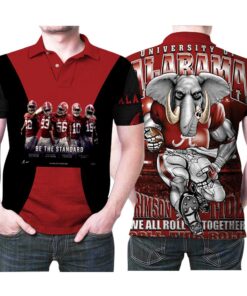 Alabama Crimson Tide Football University All Together We Roll 3D Allover Print Polo Shirt for Fans