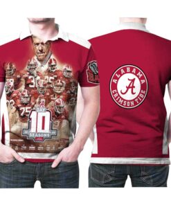 Alabama Crimson Tide Football University Ten Amazing Seasons 3D Allover Print Polo Shirt for Fans and Gift
