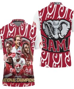 Alabama Crimson Tide National Champions 3D Allover Print Polo Shirt for Fans