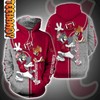 Alabama Crimson Tide Tom and Jerry All Over Print 3D Hoodie