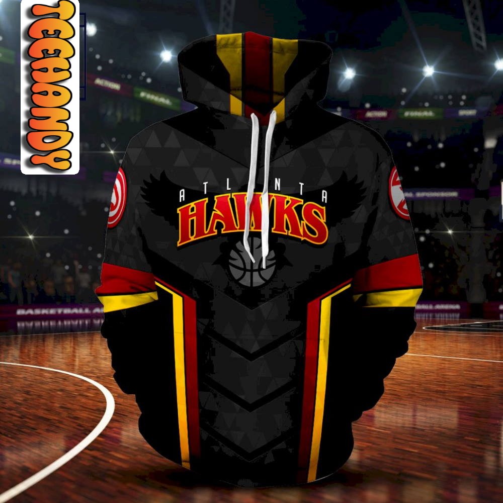 Alanta Hawks Premium All Over Print 3D Hoodie Men - Image 2