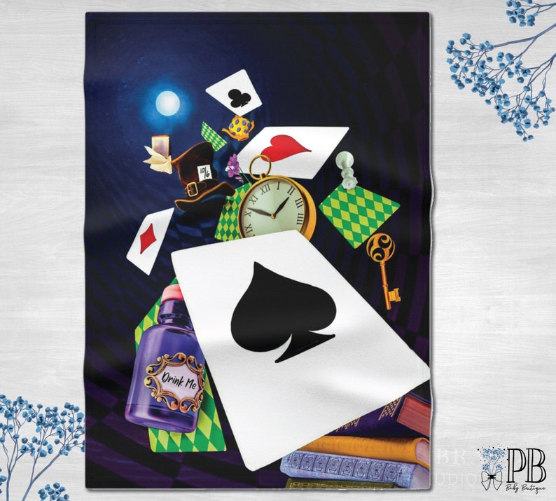 Alice in Wonderland Baby Blanket, Newborn Gift, Soft Blanket for Baby, Disney Bedding - Image 2