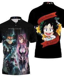 All Might and Deku Unleash Thunderous Power in My Hero Academia 3D All Over Print Polo Shirt for Fans