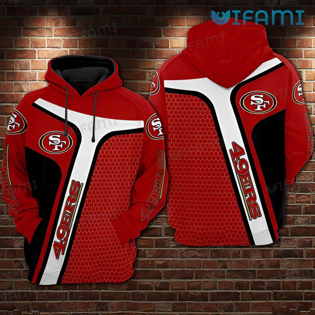 All Over Print 3D Hoodie 3D Hexagon Pattern 3D San Francisco 49ers Gift