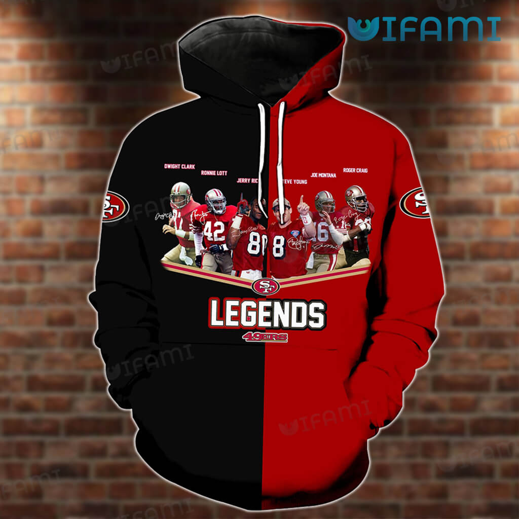 All Over Print 3D Hoodie featuring Legends Signatures 3D 49ers Gift