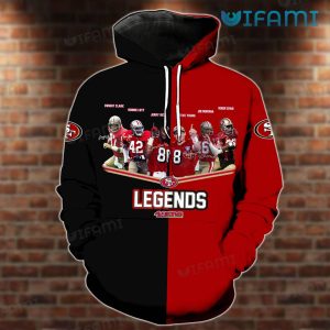 All Over Print 3D Hoodie featuring Legends Signatures 3D 49ers Gift - Image 2
