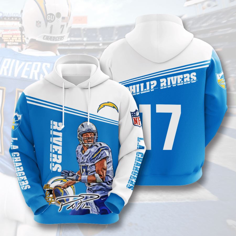 All Over Print 3D Hoodie for Los Angeles Chargers Fans with Custom Sport Design