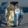 All Over Print 3D Hoodie for Men Bass Fishing Beer Lovers Gift