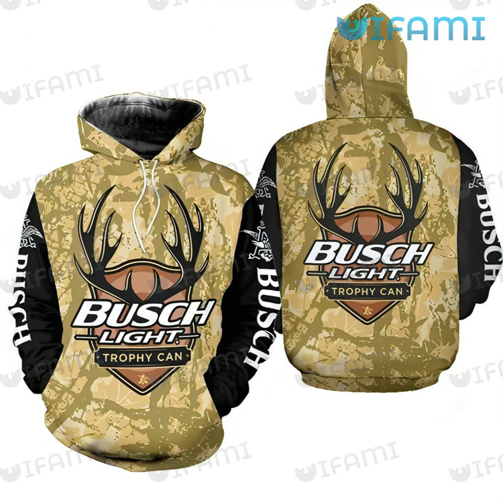 All Over Print 3D Hoodie for Men Deer Trophy Can Beer Lovers Gift