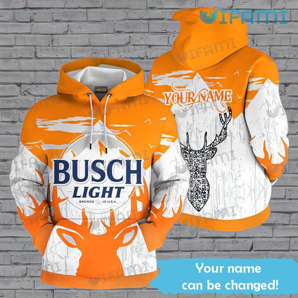 All Over Print 3D Hoodie for Men with Custom Name for Deer Hunting Beer Lovers Gift