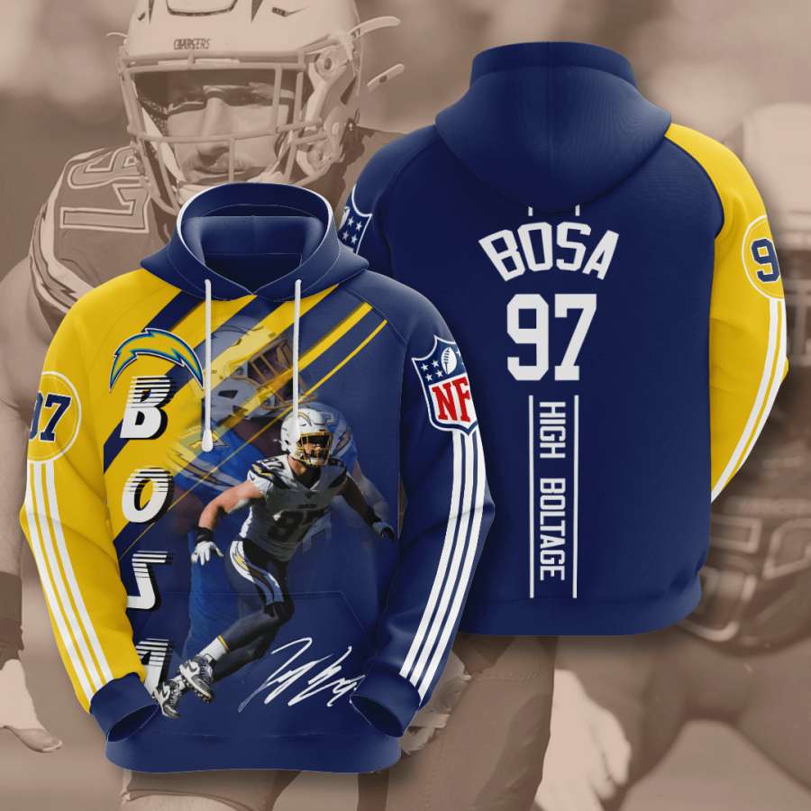 All Over Print 3D Hoodie for Women with Custom Sport Design for Los Angeles Chargers Fans