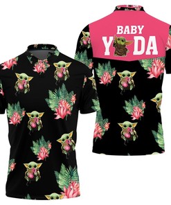 All Over Print Baby Yoda Hugging Kiwis Polo Shirt with Breathable Fabric
