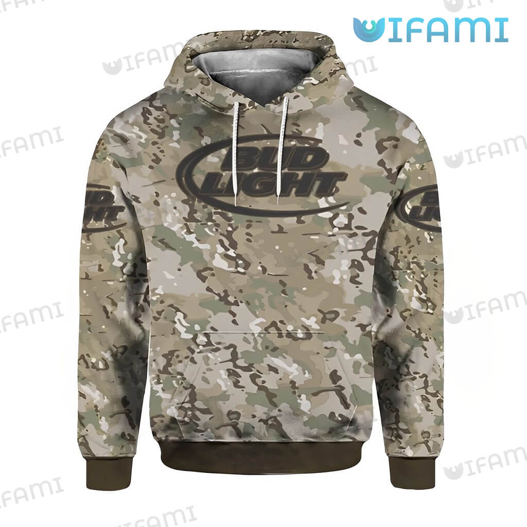All Over Print Camo Hoodie Men - Bud Light Gift