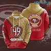 All Over Print Hoodie with Logo Pattern 3D Red Brown 3D San Francisco 49ers Gift