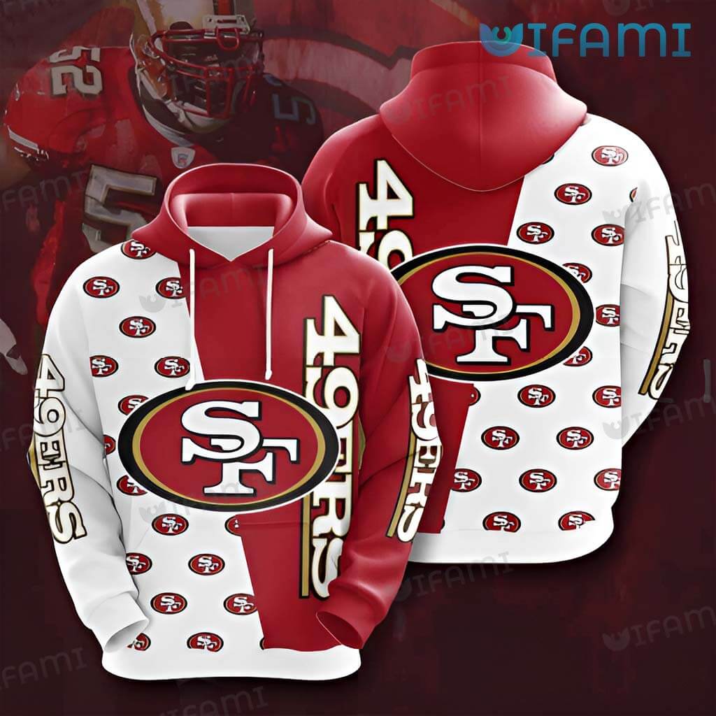 All Over Print Hoodie with San Francisco 49ers Logo Pattern