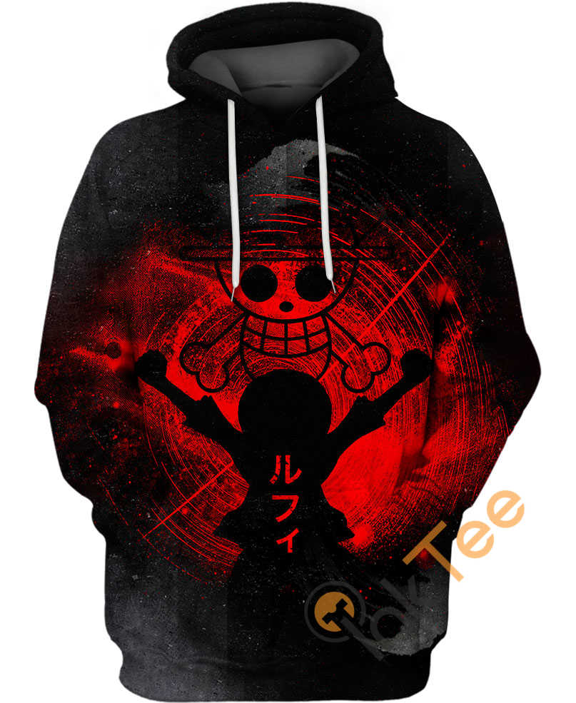 All Over Print Luffy Pirate King Hoodie with Bold Graphic Design