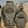 All Over Print Military Hoodie 3D Camo Pattern 3D San Francisco 49ers Gift