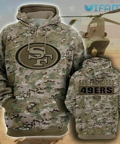 All Over Print Military Hoodie 3D Camo Pattern 3D San Francisco 49ers Gift