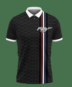 All Over Print Polo Shirt with 3D Printed Ford Mustang LPH-NH Polo Shirt (Black)