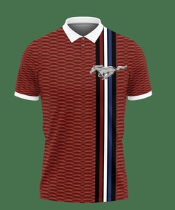 All Over Print Polo Shirt with 3D Printed Ford Mustang LPH-NH Polo Shirt (Red)