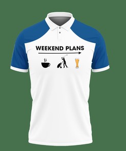 All Over Print Polo Shirt with 3D Printed Golf Weekend Vth-Va Polo Shirt (Blue)